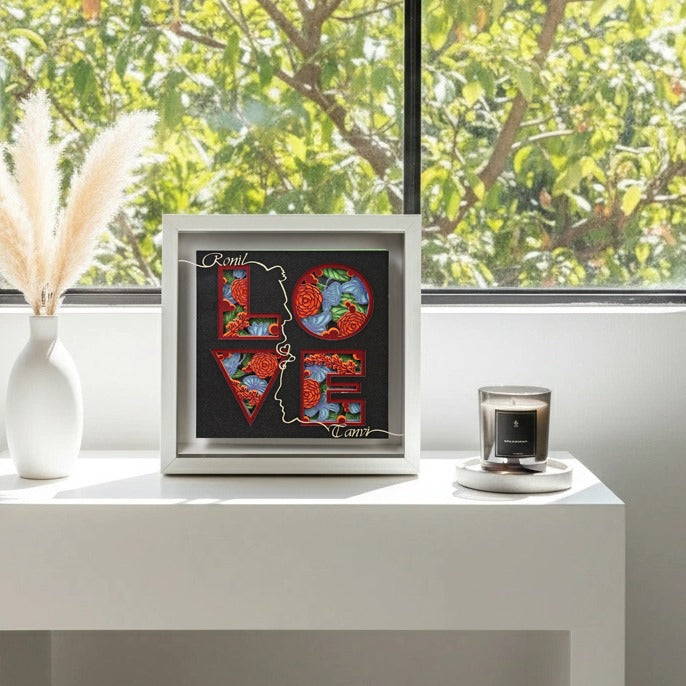 Personalized LOVE Frame – Custom Names Keepsake