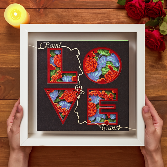 Personalized LOVE Frame – Custom Names Keepsake