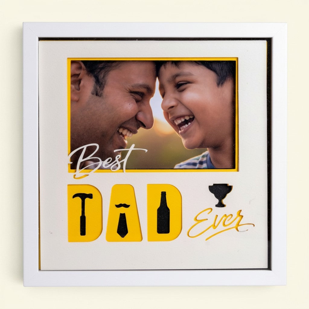 Best Dad Ever! Minimal Photo Frame